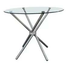 Mesa Eames Comedor 4 Puestos Vidrio Metálica 80 Cm