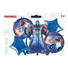 Globos Metalizado De Transformers Optimus Pack 5