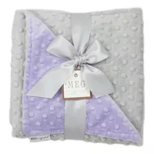 Meg Original Lavanda Y Gris Minky Dot Manta Para Bebé Niña