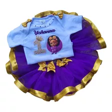 Roupa De Festa Body Poderosa Chefinha ( Kit 3 Peças Roxo 