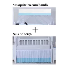 Saia De Berço Americano + Mosquiteiro Com Bandô Lika Baby