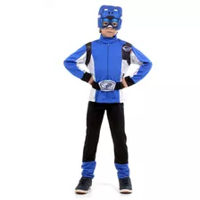 Fantasia Power Rangers Azul Infantil - Beast Morphers