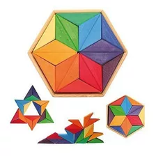 Rompecabeza Didactico Creativo Hexagonal Estrella Cromatica