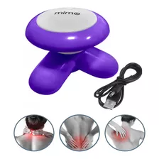 Mini Massageador Vibratória Bateria Usb Pilha Roxo