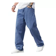 Calça Masculina Jeans Corte Reto Balão Skate Larga Premium
