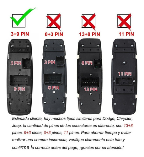 Control Maestro Vidrios Para Chrysler Town\u0026country 2008-2009 Foto 8