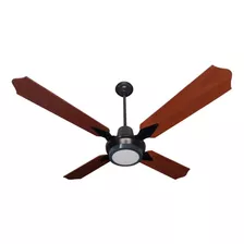 Ventilador De Techo Sitec K44/430c Negro Con 4 Palas Color Cedro/roble De Madera, 125 cm De Diámetro 220 v