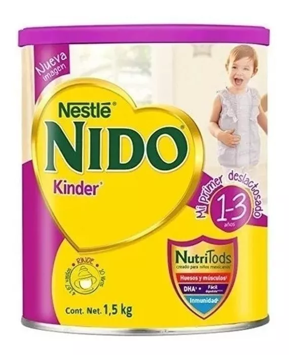 Leche De Fórmula En Polvo Nestlé Nido Kinder Deslactosado En Lata De 1.5kg - 12 Meses A 3 Años