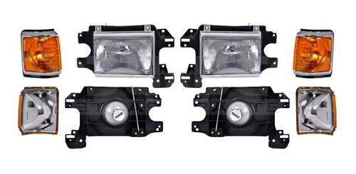 Par Juego Faros Ford F-150 / F-250 1987 - 1991 Cromado Bsj Foto 4