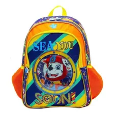 Mochila Escolar Atm Packs, Paw Patrol Azul Con Naranja