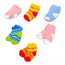 Pack 6 Calcetines Medias Suaves Toalla Sintética Bebes 0-3m