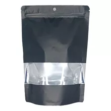 50 Bolsas Doypack 15x22x4 Cm Aluminio Negro /14721 Funsmart