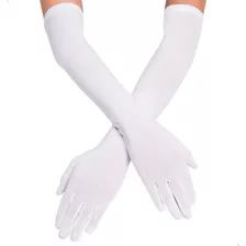 Guantes Largos De Dama 55cm Negro Blanco Disfraz Halloween