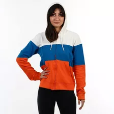 Austral Ladies Cotton Jacket With Hood- Blue/orange