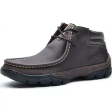 Bota Masculino Casual Em Couro Adventure Palmilha Gel Cr02