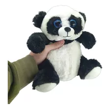 Panda De Pelúcia Com Olhos Brilhantes 23cm