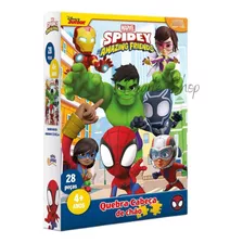 Quebra Cabeça Infantil Marvel Spidey 28 Peças 4 + Toyster