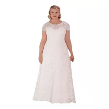 Vestido Casamento 83 Noiva Renda Longo Plus Size Festa Civil