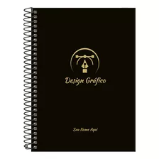 Caderno Colegial Personalizado Profissões Preto Gold 10 Mat