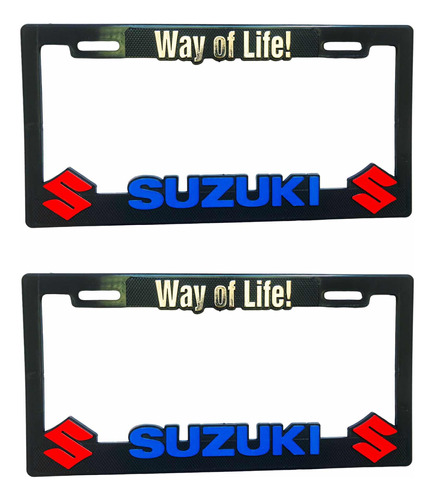 Par Portaplacas + Par Protector Cinturn Seguridad Suzuki Foto 5