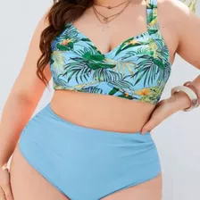 Traje De Baño Mujer Plus Size Celeste - Ropa De Baño Mujer