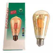 Lámpara Led Eco Vintage Filamento Vidrio Ambar
