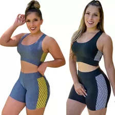 2 Conjuntos De Academia Short E Top Roupa Fitness Esportes