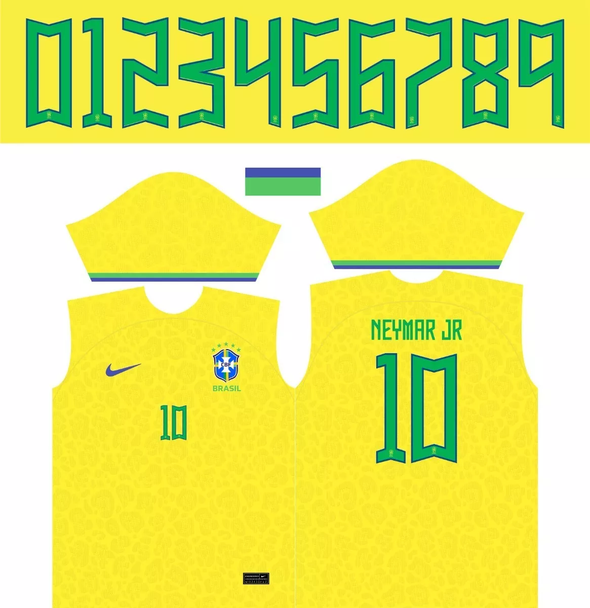 Arte Camisa Selecao Brasileira Qatar 2022-23 + Fonte