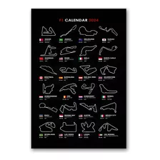 Poster Formula 1 Circuitos F1 2024 Pistas 48x33cm Calendario