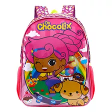 Mochila Escolar Infantil De Costa Os Chocolix Tam G Original