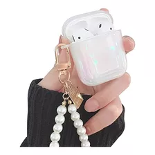 Funda Compatible AirPods Llavero De Perlas, Brillante, ...