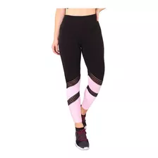 Calça Legging Preta Detalhe Preto Com Rosê