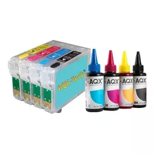 Cartuchos Recargables Aqx Para Epson Tx135 Tx125 T25 + Tinta