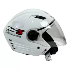 Capacete Aberto Fw3 X Open Classic Branco Ou Preto Brilhante