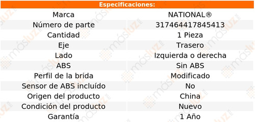 1- Maza Trasera Izq/der Frontier L4 2.5l 12/13 National Foto 2