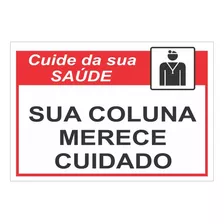 Placa Cuide Da Sua Saúde Sua Coluna Merece Cuidado