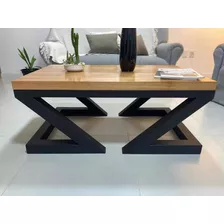 Mesa De Centro Auxiliar Estilo Industrial Em Z