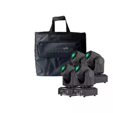 4 Moving Head Spot Osram 30w Globo Dmx + Bag Soft Case