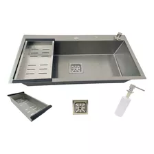 Cuba Gourmet Quadrada Grande Aço Inox 304 Escovada 78x45cm