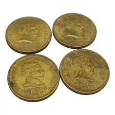 4 Moedas De 5 Pesos Do Uruguai Moeda Amarela Aliança 