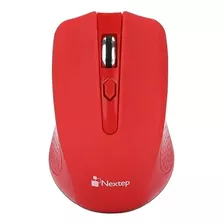 Mouse Nextep Inalámbrico 1600 Dpi Receptor Usb Rojo