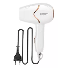 Secador De Pelo Mini Km-6839 Kemei 1800w Plegable De Viaje Color Blanco