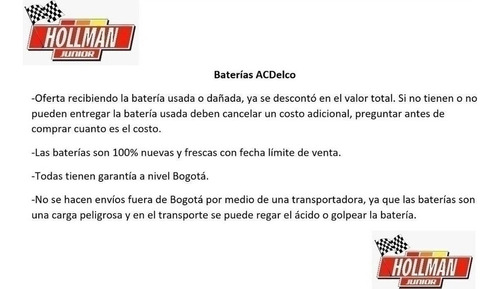 Bateria Acdelco Roja 34r-1000 Honda Accord 2.2 Ex/mec,aut/se Foto 5