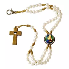 Terço Pulseira Santa Luzia Perolado Católico Nossa Senhora