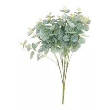 Ramo Artificial Hoja De Eucalipto Verde Con Flores 46 Cm. 