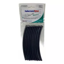 10x Tubo Termo Retratil 15cm 6,4mm / 3,2mm Preto Hellermann