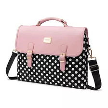 Bolsa Para Portátil Piel Sintética, De 15.6in, Negro-rosa