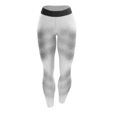 Calça Legging Missy Fitness Academia Branco Geométrico