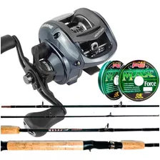 Kit Carretilha Pesca Marine New Ventura Vt 5-anti Cabeleira