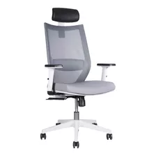 Silla Ergonómica Lena Con Cabecero Color Gris | Bookstore